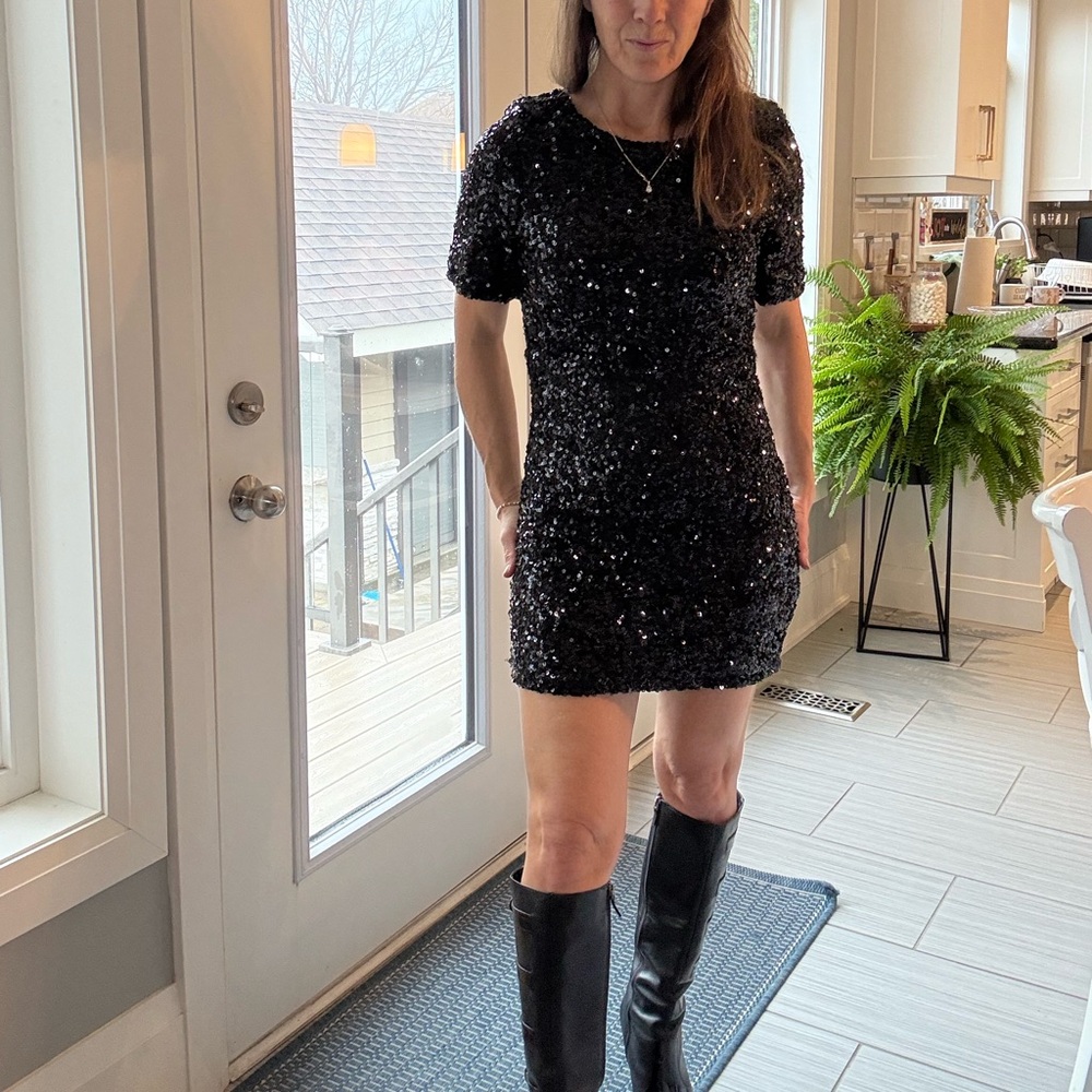 Love Black Sequin Mini Dress